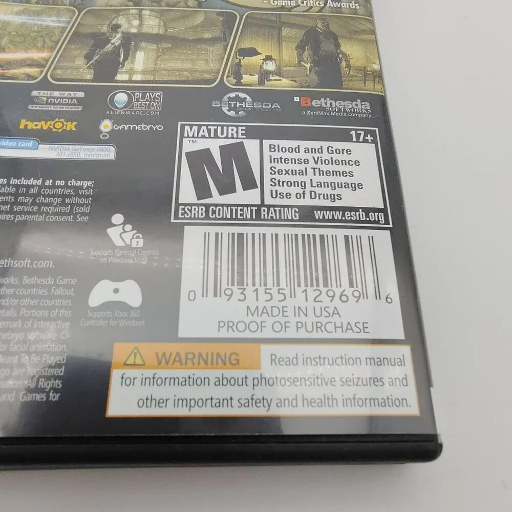 Fallout 3 Game of Year PC DVD Games Windows Live Complete Used Not Tested